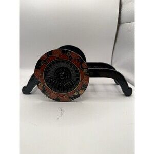 Japanese Black Lacquerware Flower Cart Vase Votive Plant Yamanaka MCM Vintage